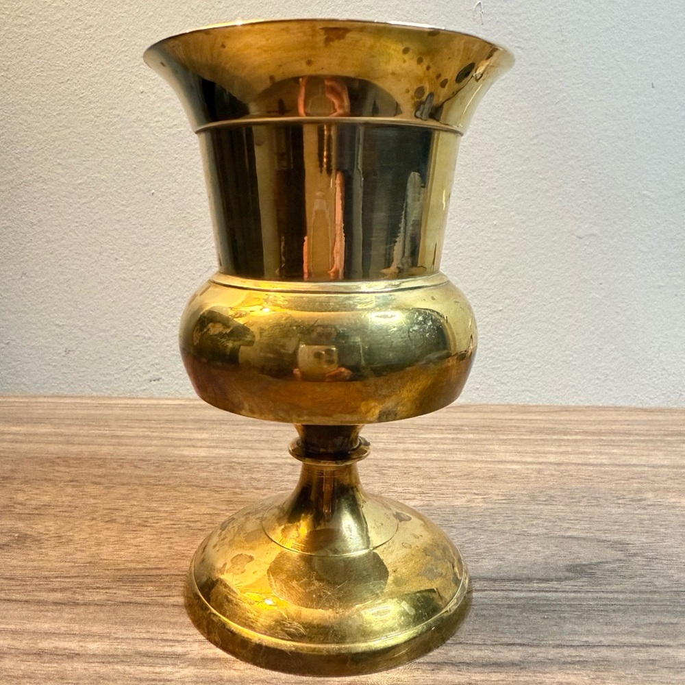 ❤️Vintage 5" Brass Chalice Trophy/Urn Pedestal Cup